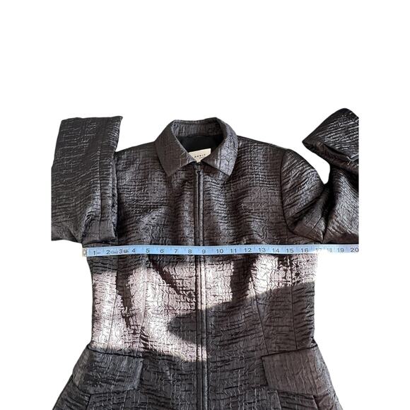 Akris Punto Black Dressy Solid Basic Textured Office Work‎ Zip Up Blazer Size 6 - Picture 12 of 14